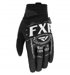 FXR Slip-On Prime White/Black MX Gloves
