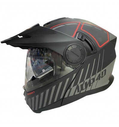 1UP4D Sphinx Black/Red Modular Helmet