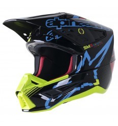 Capacete Alpinestars SM-5 Action Preto/Cyan/Fluo