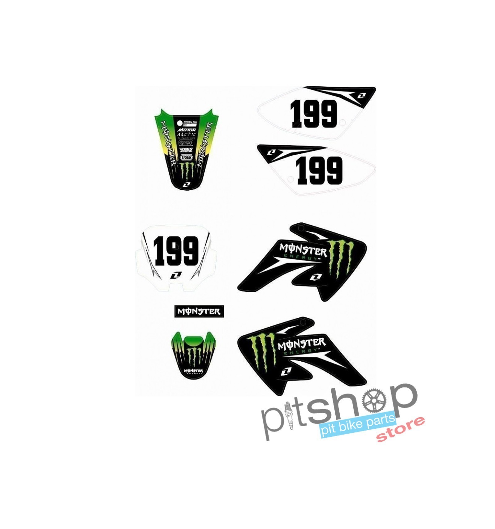 Kit deco stickers Monster Energy pour moto