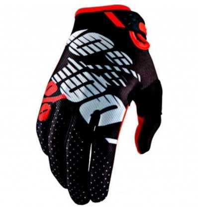 Black/Red 100% Gloves