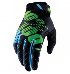 Black/Green 100% Gloves
