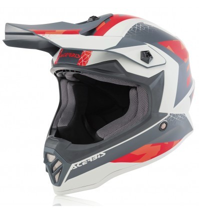 Capacete Criança Acerbis Impact Steel Jr Vermelho/Cinza